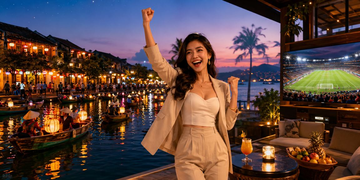 Người dùng Hội An nhận bonus nạp tiền dưới ánh đèn lồng lung linh về đêm
